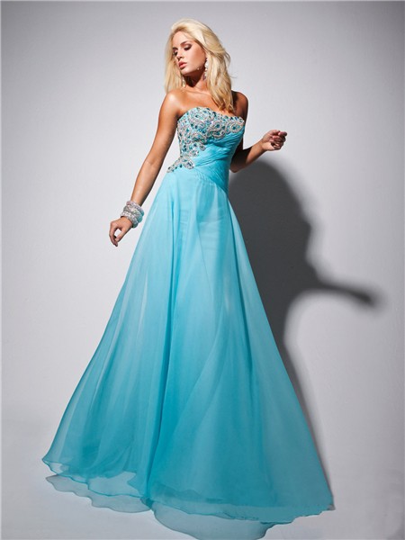 Long Light Blue Prom Dresses 2014