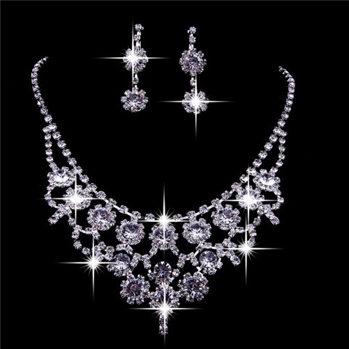... Crystals Wedding Bridal Jewelry Set,Including Necklace and Earrings