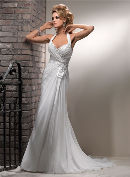 halter a-line bridal gowns